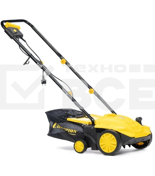 Скарификатор электрический Champion ESC1532 Мощность двигателя 1500 Вт, Напряжение сети 230,50 В, Гц, Вес c травосборником 9,3 кг, Ширина обработки 320 мм, Высота аэрации -4/0/+4/+12 мм, Высота скарификации -12/-8/-4/+4 мм, Тип/объем травосборника ткань/35 л, Регулировка высоты кошения/количество положений 4, Уровень мощности звука 96 дБ, Уровень звукового давления скарификатор/аэра 80/81 дБ, Уровень вибрации на рукоятке 3,245/3,335 (K=1,5 м/с) м/с2.