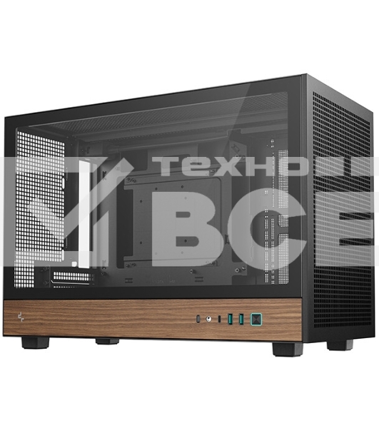 Корпус DeepCool CH260 Wood, Micro-Tower, чёрный