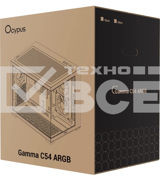Корпус Ocypus Gamma C54 WH ARGB, Mini-Tower, белый, 3 x 120 мм