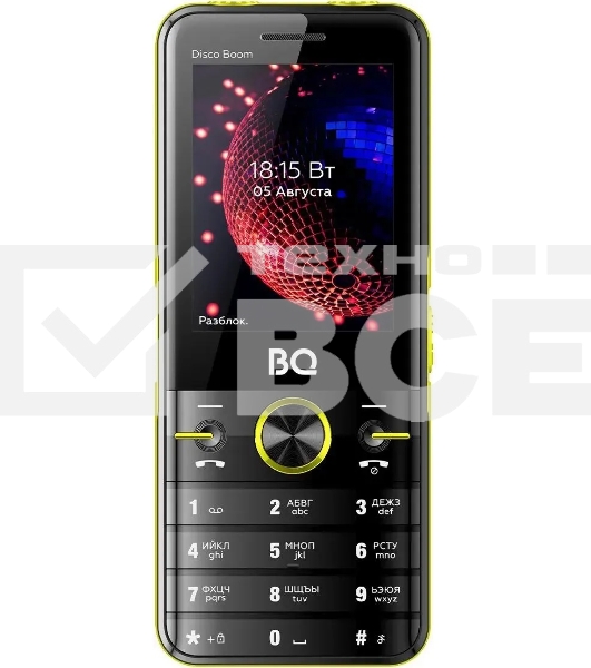 Мобильный телефон BQ 2842 Disco Boom желтый/черный