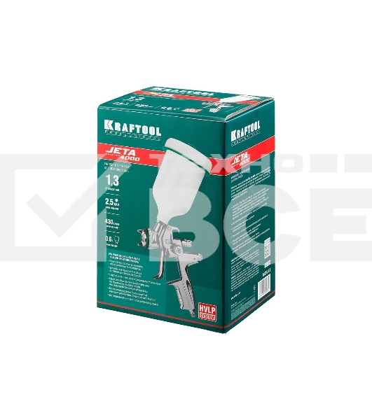 Краскопульт пневматический KRAFTOOL PRO Jeta 4000 HVLP, сопло: 1.3 мм, макс. 430 л/мин