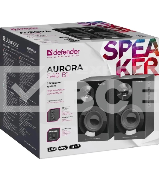Колонки Defender Aurora S40 BT 2.0 40Вт, bluetooth, 220В