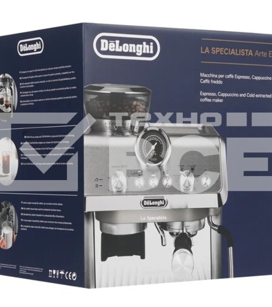 Кофеварка рожковая DeLonghi EC9255.T титан, исп. кофе - зерновой/молотый/чалды, 1.7 л, 1400 Вт, 15 Бар