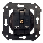 Розетка с/з (скрытый монтаж) Bironi Шедель Бриз коричневый матовый, фото3