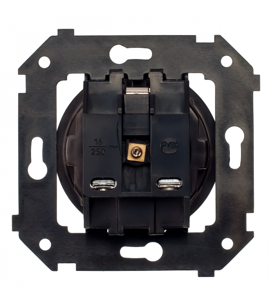 Розетка с/з (скрытый монтаж) Bironi Шедель Бриз коричневый матовый