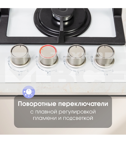 Газовая варочная панель Zigmund & Shtain MN 199.61 W независимая, белый