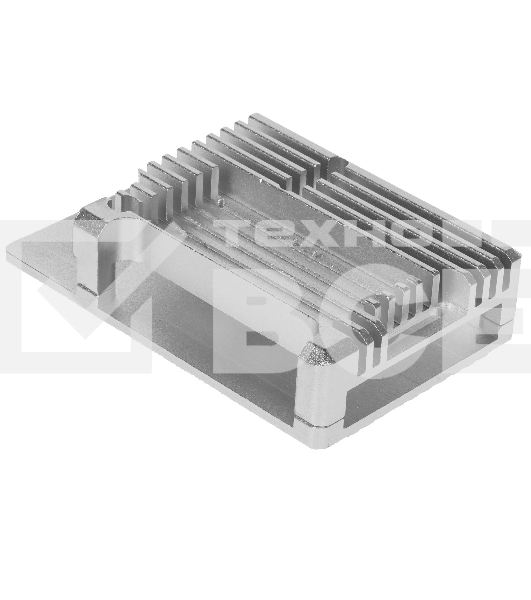 Корпус Qumo Aluminum case with double black fans, Raspberry Pi 4, silver(RS009)