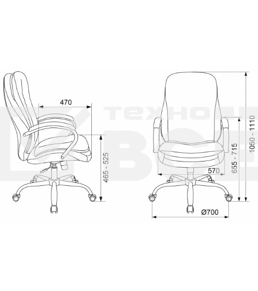 Кресло руководителя Бюрократ T-9950SL Fabric черный Light-20, крестовина металл хром