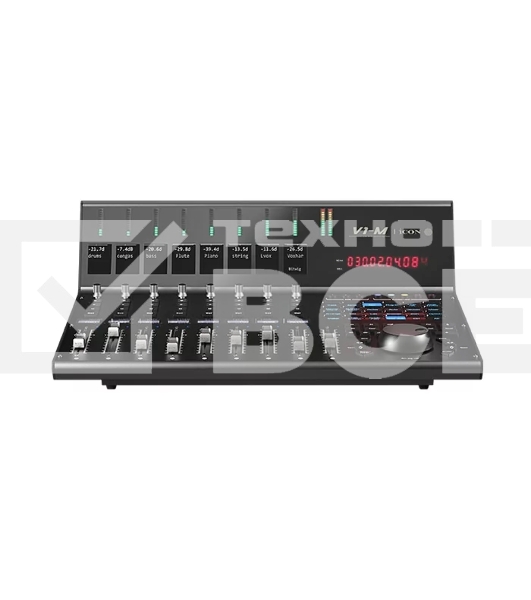 Контроллер MIDI [110205A2020] Icon [V1-M] USB MIDI DAW контроллер, 9 моторизованных фейдеров, 8 двухфункциональных энкодеров, программируемый 7-дюймовый цифровой сенсорный дисплей, LED-индикаторы, 12-ти сегментный Master стерео индикатор