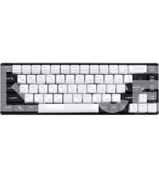 Игровая клавиатура проводная Defender Aris GK-349 RU,бел/черн,68кн+FN,радуж,1.5м
