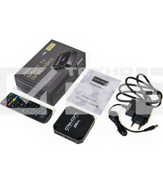 Приставка Смарт ТВ ATOM-216AL (Android TV Box), Allwinner H313, 2/16Gb, АTOMevolution