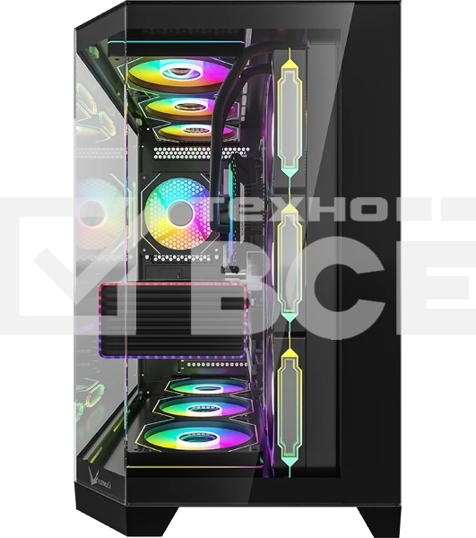 Компьютерный корпус AeroCool/Formula Crystal Z6 Floe черный без БП ATX 4x120mm 2xUSB3.0 1xUSB3.1 audio bott PSU