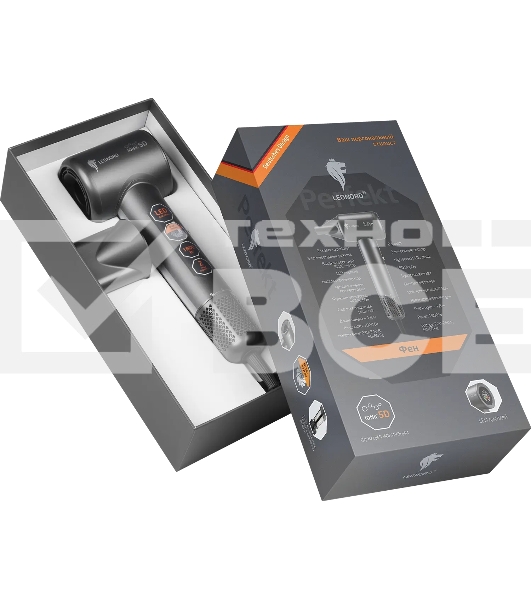 Фен LEONORD LE-1214 черный, 1800 Вт, ионизация