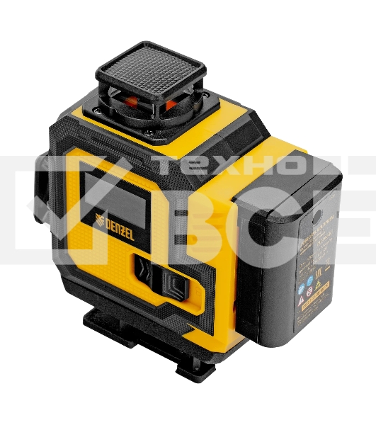 Лазерный уровень мультипризменный Denzel DLV 360-4T, 30 м, зеленый луч, Li-Ion 2,4 Aч, штатив