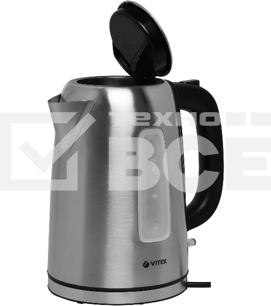 Чайник электрический Vitek VT-1137 1.7л. 2200Вт серебристый матовый корпус: металл