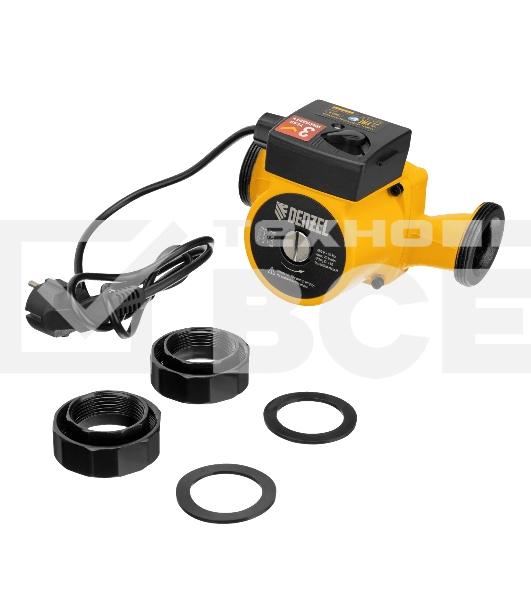 Циркуляционный насос Denzel CP32-6, напор 6 м, 70 л/мин, 1 м кабель, монт. длина 180 мм