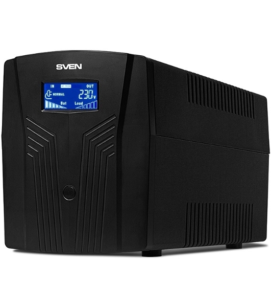 Источник бесперебойного питания UPS Sven Pro 1500 (1000 WA, LCD, USB, RG-45, 3 евро розетки)