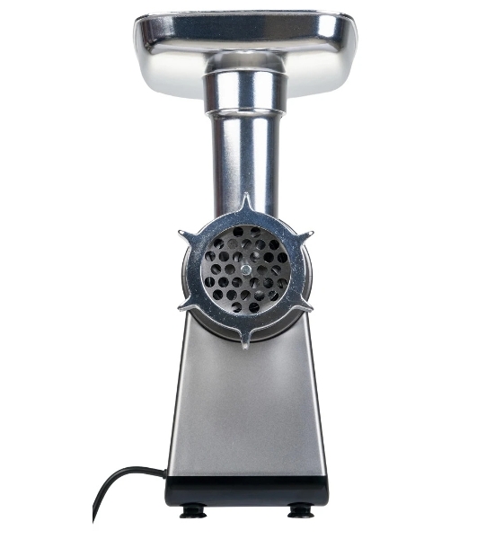 Мясорубка электрическая OASIS MG-DM1 серый, 2500 Вт, 1.5 кг/мин, реверс, защита от перегрузки, металлический лоток, насадки - 8