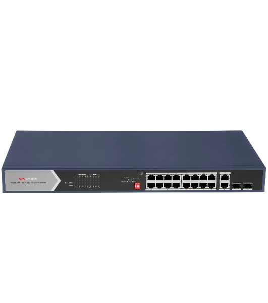 Коммутатор Hikvision DS-3E0520HP-E, 12×1 Гбит/с PoE+ + 6×1 Гбит/с + 2×1 Гбит/с SFP, неуправляемый