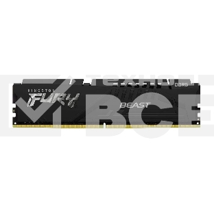 Оперативная память Kingston Fury Beast, DDR5, 8GB (1x8GB), 6000MHz, CL36, с радиатором, черный