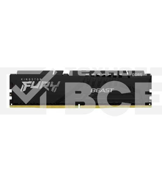 Оперативная память Kingston Fury Beast, DDR5, 8GB (1x8GB), 6000MHz, CL36, с радиатором, черный