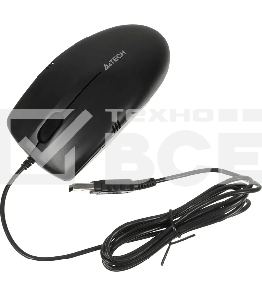 Мышь проводная A4Tech OP-530NUS черный, 1200 dpi, USB, кнопки - 3