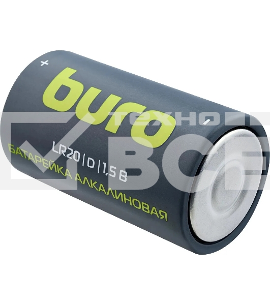 Батарея Buro Alkaline LR20 D 18000mAh (2шт) блистер, 1.5 В