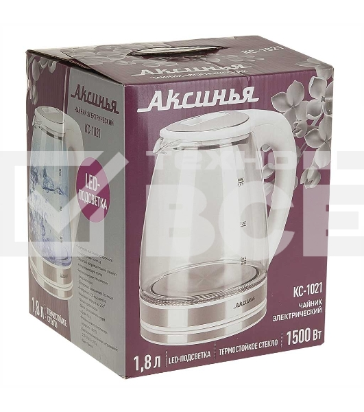 Чайник электрический АКСИНЬЯ КС-1021 белый
