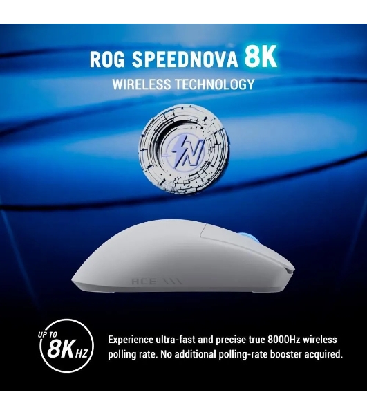 Мышь ASUS ROG ROG HARPE II ACE, 48g, Wired, 2.4GHz RF, Bluetooth 5.1, 442K DPI sensor, 5 Prograммable Buttons, White