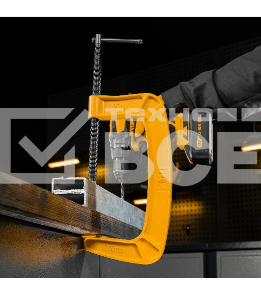 Струбцина Denzel G-образная, усиленная, 200 мм