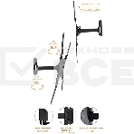 Кронштейн для телевизора Buro MF1 черный 13'-60' макс.25кг настенный поворот и наклон, фото6