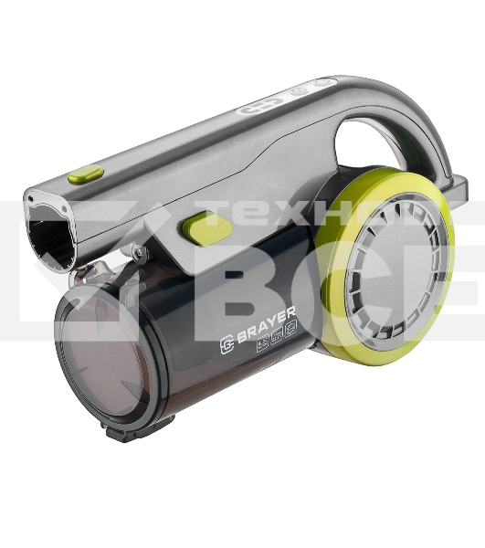 Пылесос вертикальный BRAYER BR4262 черный/желтый, питание от аккумулятора, 200 Вт, уборка сухая, пылесборник 1 л