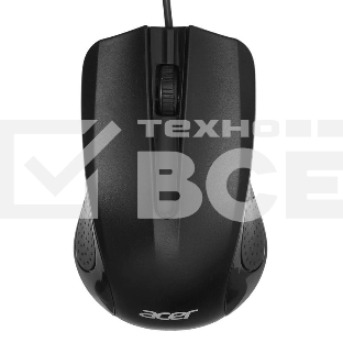 Мышь проводная Acer OMW010 черный, 1200 dpi, USB, кнопки - 3