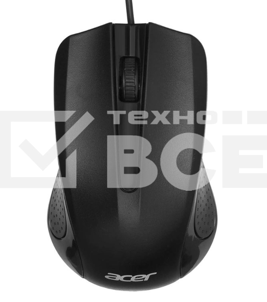Мышь проводная Acer OMW010 черный, 1200 dpi, USB, кнопки - 3