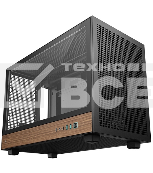 Корпус DeepCool CH260 Wood, Micro-Tower, чёрный