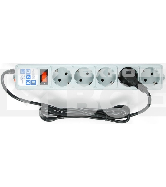 Сетевой фильтр Powercube SPG-B-10 3м (5 розеток) серый (коробка)