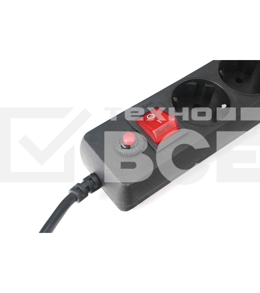 Сетевой фильтр Гарнизон EHLB-2 5р 10А 3м черный