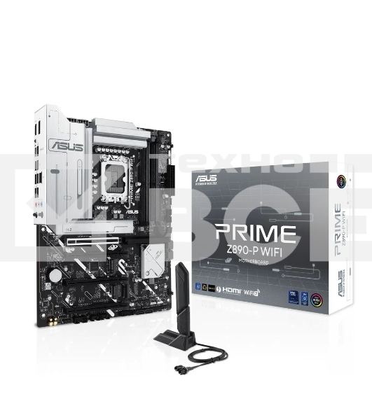 Материнская плата ASUS PRIME Z890-P WIFI, LGA 1851, Intel Z890, 4xDDR5, 4xSATA, 4xM.2, 1xPCIe 5.0 x16, 2xPCIe 4.0 x4, 1xPCIe 4.0 x1, 1xHDMI, 1xDP, 1xUSB-C (видеовыход), 2xUSB-A 3.2 Gen 1, 1xUSB-A 3.2 Gen 2, 4xUSB-A 2.0, 1xUSB-C Thunderbolt 4, 1x 2.5Gb LAN