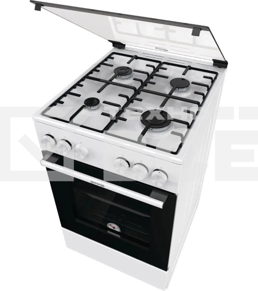 Плита газовая Gorenje GG5A10WH белый, конфорок 4 газовых, духовка 70 л, 50 см x 85 см x 59.4 см