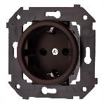 Розетка с/з (скрытый монтаж) Bironi Шедель Бриз коричневый матовый, фото 1