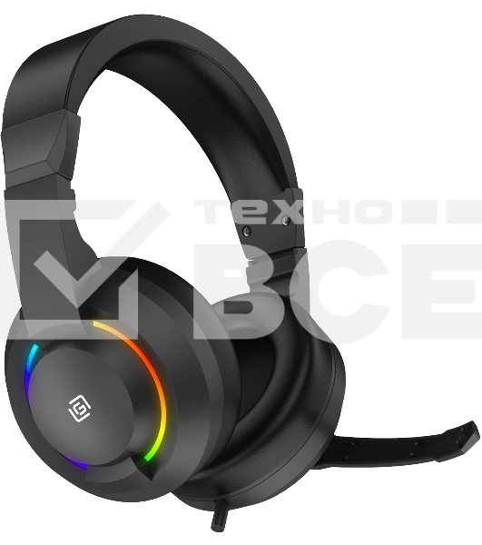 Наушники с микрофоном Оклик HS-L315G черный 1.8м накладные USB оголовье (2007552)