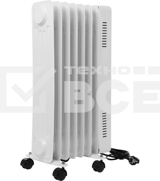 Масляный обогреватель Centek CT-6222-7 (7 секций) белый, 600/900/1500 Вт, 15 м2, 3 режима, термостат
