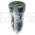 Автомобильная зарядка HOCO Z47A прозрачный 1xUSB-1xUSB-C, 3А PD30W QC3.0, черный, фото7