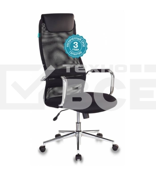 Кресло руководителя Бюрократ KB-9N/BLACK черный TW-01 TW-11 сетка крестовина хром