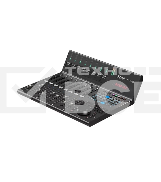 Контроллер MIDI [110205A2020] Icon [V1-M] USB MIDI DAW контроллер, 9 моторизованных фейдеров, 8 двухфункциональных энкодеров, программируемый 7-дюймовый цифровой сенсорный дисплей, LED-индикаторы, 12-ти сегментный Master стерео индикатор