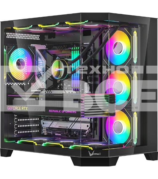 Компьютерный корпус AeroCool/Formula Crystal Z6 Floe черный без БП ATX 4x120mm 2xUSB3.0 1xUSB3.1 audio bott PSU