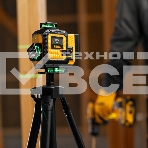 Лазерный уровень мультипризменный Denzel DLV 360-4T, 30 м, зеленый луч, Li-Ion 2,4 Aч, штатив, фото7