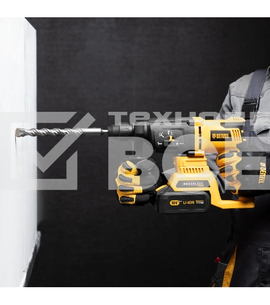 Бур по бетону Denzel двойная спираль, Cobalt W-tip, 12x310 мм, SDS PLUS