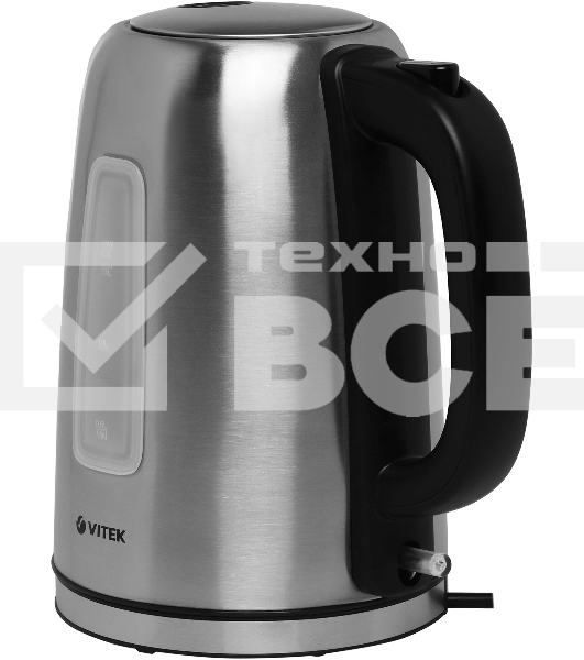 Чайник электрический Vitek VT-1137 1.7л. 2200Вт серебристый матовый корпус: металл