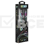 Кабель Qumo, USB 2.0-Type C, 1м, 5/9/12В, 5A, 22.5Вт (Huawei FCP и SCP), опл. металл. пружинка, кон. металл, rainbow, фото2